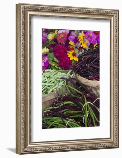 Flowers and Vegetables at Farmers' Market, Savannah, Georgia, USA-Joanne Wells-Framed Photographic Print