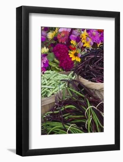 Flowers and Vegetables at Farmers' Market, Savannah, Georgia, USA-Joanne Wells-Framed Photographic Print