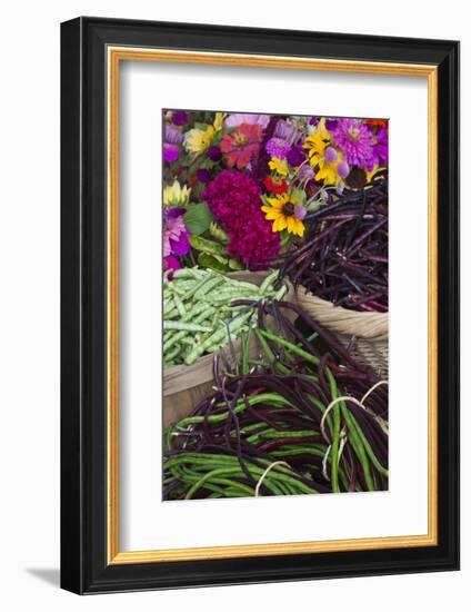 Flowers and Vegetables at Farmers' Market, Savannah, Georgia, USA-Joanne Wells-Framed Photographic Print