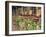 Flowers and Wooden Chairs at Lake McDonald Lodge, Glacier National Park, Montana, USA-Chuck Haney-Framed Photographic Print