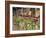 Flowers and Wooden Chairs at Lake McDonald Lodge, Glacier National Park, Montana, USA-Chuck Haney-Framed Photographic Print