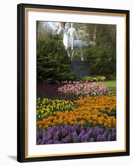 Flowers at Keukenhof Gardens, Near Leiden, Netherlands, Europe-Ethel Davies-Framed Photographic Print