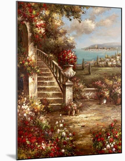 Flowers at the Stairs-Horwich-Mounted Art Print