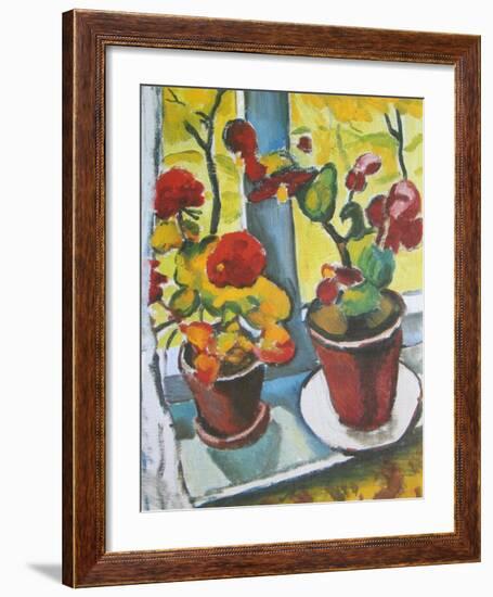 Flowers at the Window, Begonias-Auguste Macke-Framed Art Print