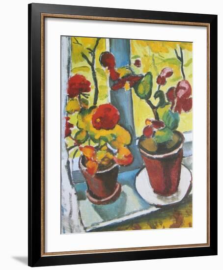 Flowers at the Window, Begonias-Auguste Macke-Framed Art Print