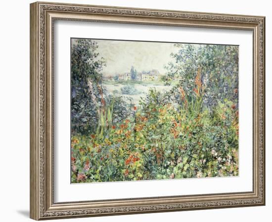 Flowers at Vetheuil-Claude Monet-Framed Giclee Print