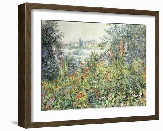 Flowers at Vetheuil-Claude Monet-Framed Giclee Print