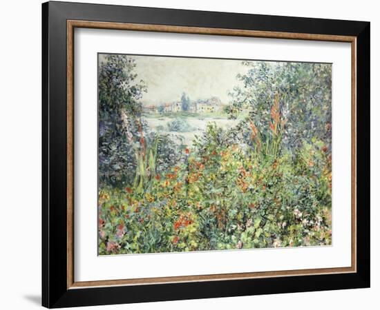 Flowers at Vetheuil-Claude Monet-Framed Giclee Print