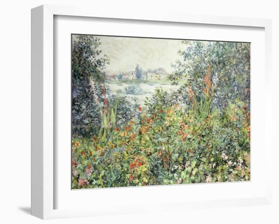 Flowers at Vetheuil-Claude Monet-Framed Giclee Print