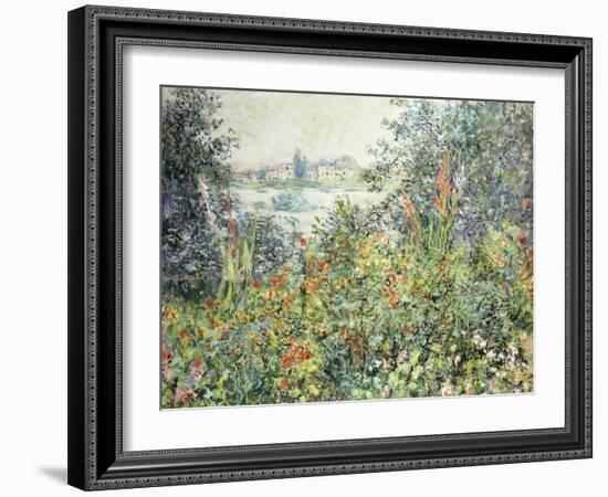 Flowers at Vetheuil-Claude Monet-Framed Giclee Print