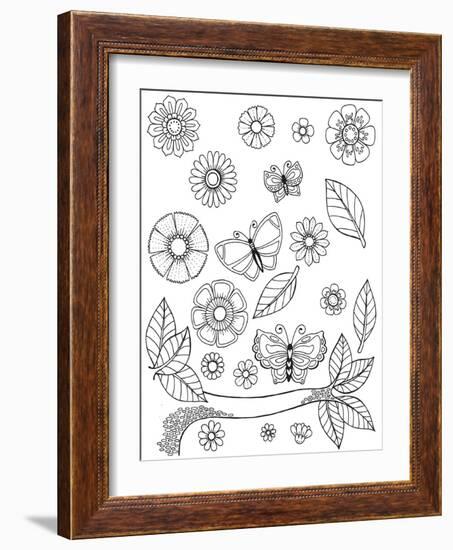 Flowers Butterflies and Leaves-Hello Angel-Framed Giclee Print