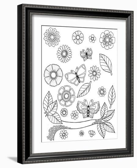 Flowers Butterflies and Leaves-Hello Angel-Framed Giclee Print