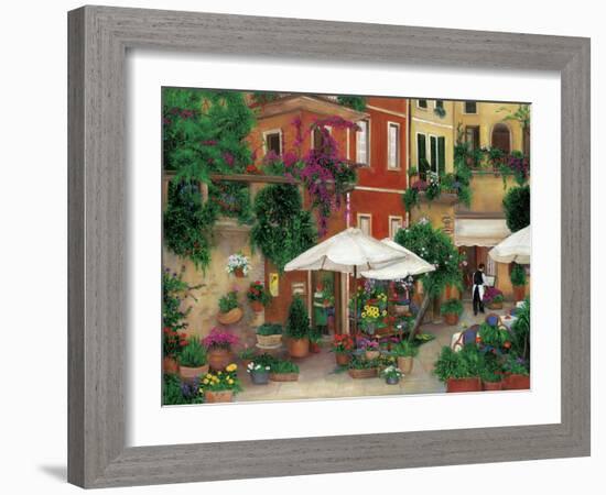 Flowers by the Cafe-Betty Lou-Framed Giclee Print