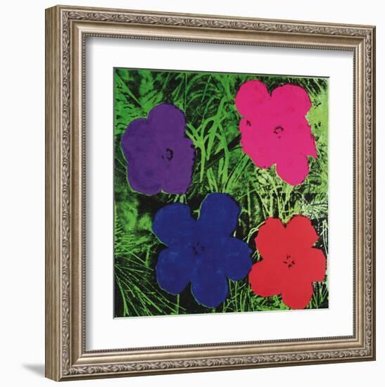Flowers, c.1964 (1 purple, 1 blue, 1 pink, 1 red)-Andy Warhol-Framed Art Print