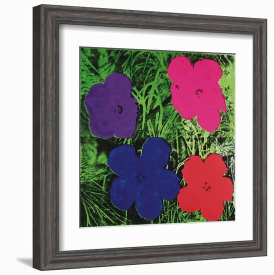 Flowers, c.1964 (1 purple, 1 blue, 1 pink, 1 red)-Andy Warhol-Framed Art Print