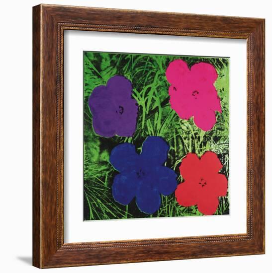 Flowers, c.1964 (1 purple, 1 blue, 1 pink, 1 red)-Andy Warhol-Framed Art Print