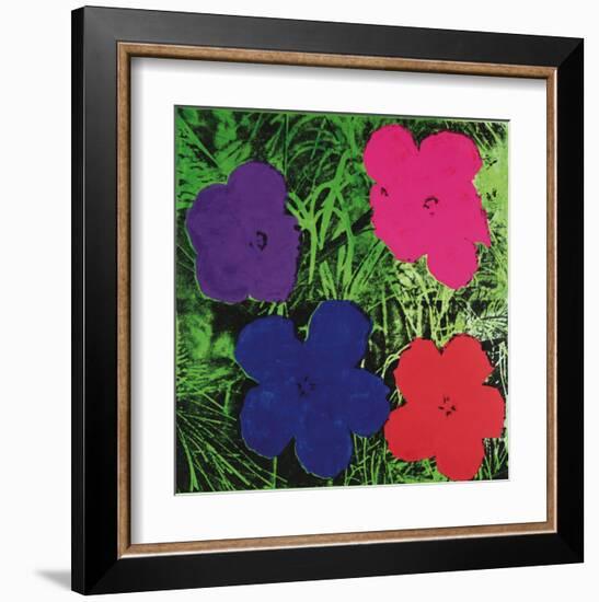 Flowers, c.1964 (1 purple, 1 blue, 1 pink, 1 red)-Andy Warhol-Framed Art Print