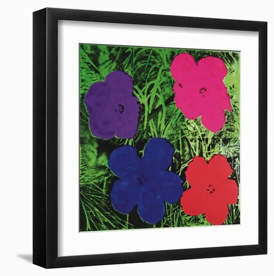 Flowers, c.1964 (1 purple, 1 blue, 1 pink, 1 red)-Andy Warhol-Framed Art Print