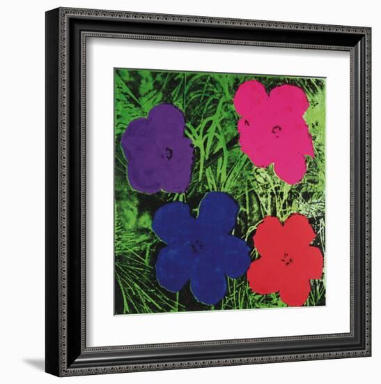 Flowers, c.1964 (1 purple, 1 blue, 1 pink, 1 red)-Andy Warhol-Framed Art Print