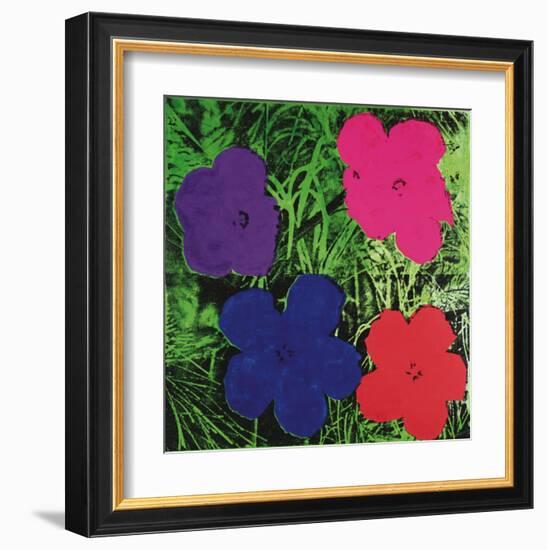 Flowers, c.1964 (1 purple, 1 blue, 1 pink, 1 red)-Andy Warhol-Framed Art Print