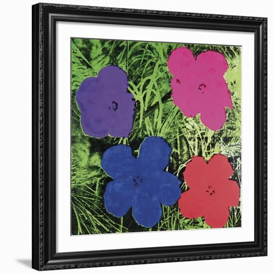 Flowers, C. 1964 (1 Purple, 1 Blue, 1 Pink, 1 Red)-Andy Warhol-Framed Art Print