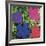 Flowers, c. 1964 (1 purple, 1 blue, 1 pink, 1 red)-Andy Warhol-Framed Art Print