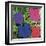 Flowers, c. 1964 (1 purple, 1 blue, 1 pink, 1 red)-Andy Warhol-Framed Art Print