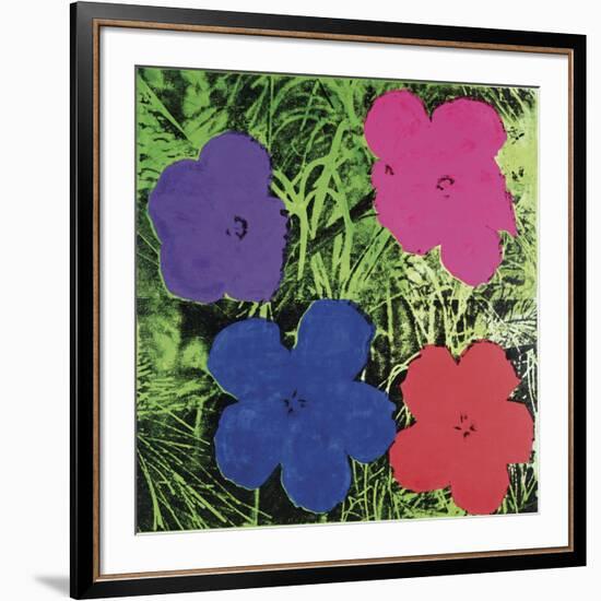 Flowers, c. 1964 (1 purple, 1 blue, 1 pink, 1 red)-Andy Warhol-Framed Art Print