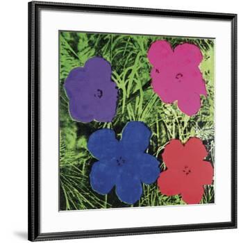 Flowers, c. 1964 (1 purple, 1 blue, 1 pink, 1 red)-Andy Warhol-Framed Art Print