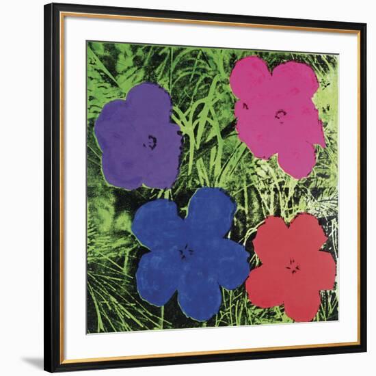 Flowers, c. 1964 (1 purple, 1 blue, 1 pink, 1 red)-Andy Warhol-Framed Art Print