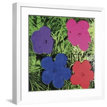 Flowers, c. 1964 (1 purple, 1 blue, 1 pink, 1 red)-Andy Warhol-Framed Art Print