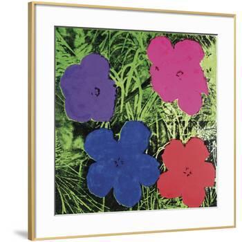 Flowers, c. 1964 (1 purple, 1 blue, 1 pink, 1 red)-Andy Warhol-Framed Art Print