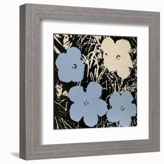 Flowers, c.1965 (Blue, Ivory)-Andy Warhol-Framed Giclee Print