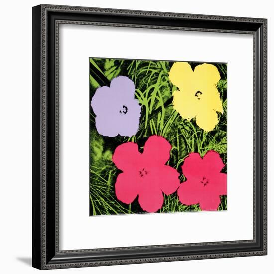 Flowers, c.1970 (1 purple, 1 yellow, 2 pink)-Andy Warhol-Framed Art Print