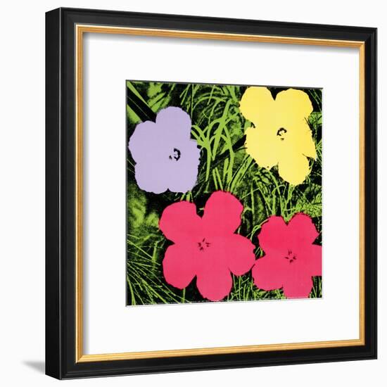 Flowers, c.1970 (1 purple, 1 yellow, 2 pink)-Andy Warhol-Framed Art Print