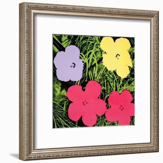 Flowers, c.1970 (1 purple, 1 yellow, 2 pink)-Andy Warhol-Framed Art Print