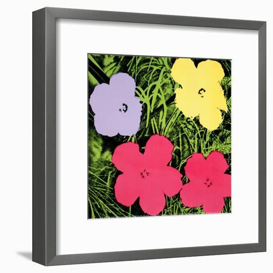 Flowers, c.1970 (1 purple, 1 yellow, 2 pink)-Andy Warhol-Framed Art Print