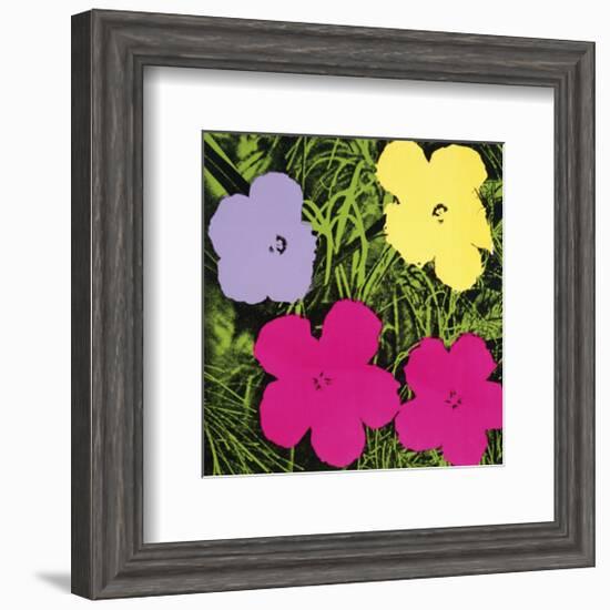 Flowers, c.1970 (1 Purple, c.1 Yellow, 2 Pink)-Andy Warhol-Framed Art Print