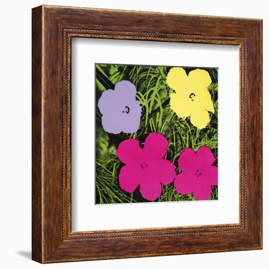 Flowers, c.1970 (1 Purple, c.1 Yellow, 2 Pink)-Andy Warhol-Framed Art Print