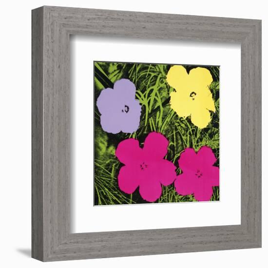 Flowers, c.1970 (1 Purple, c.1 Yellow, 2 Pink)-Andy Warhol-Framed Art Print