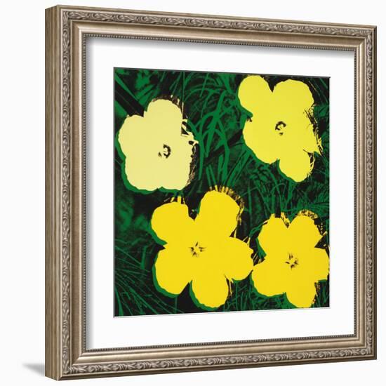 Flowers, c.1970 (4 yellow)-Andy Warhol-Framed Art Print