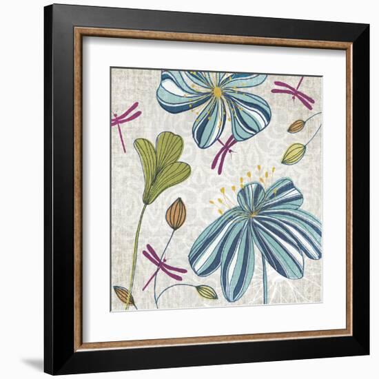 Flowers & Dragonflies-Tandi Venter-Framed Giclee Print