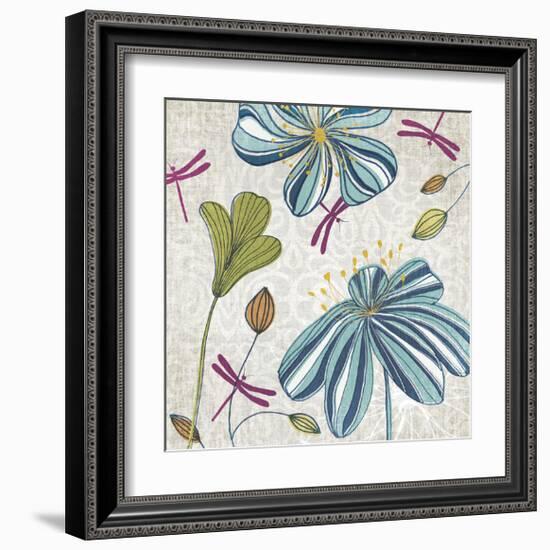 Flowers & Dragonflies-Tandi Venter-Framed Giclee Print