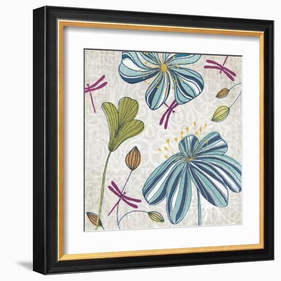 Flowers & Dragonflies-Tandi Venter-Framed Giclee Print