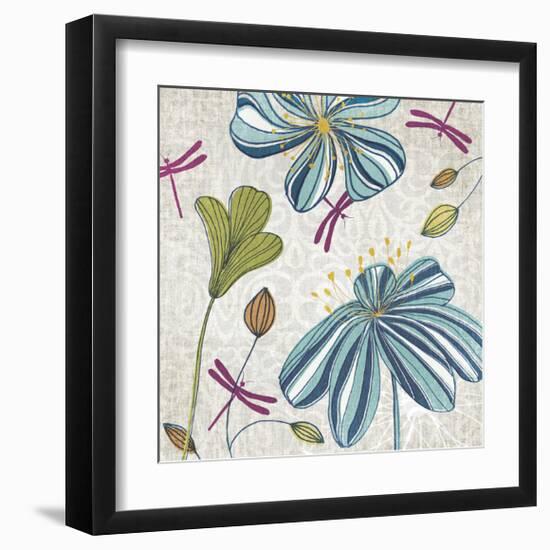 Flowers & Dragonflies-Tandi Venter-Framed Giclee Print