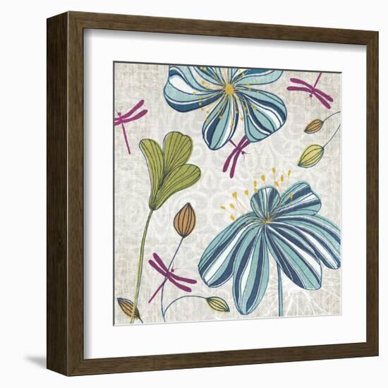 Flowers & Dragonflies-Tandi Venter-Framed Giclee Print