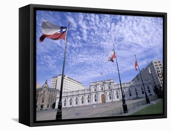 Flowers, Flags and Guards at the Presidential Palace, Santiago, Chile-Lin Alder-Framed Premier Image Canvas