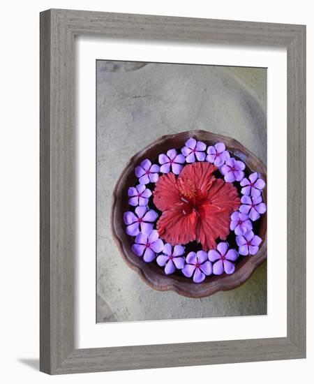 Flowers Floating in Bowl of Water-Douglas Peebles-Framed Photographic Print