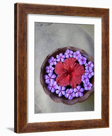 Flowers Floating in Bowl of Water-Douglas Peebles-Framed Photographic Print