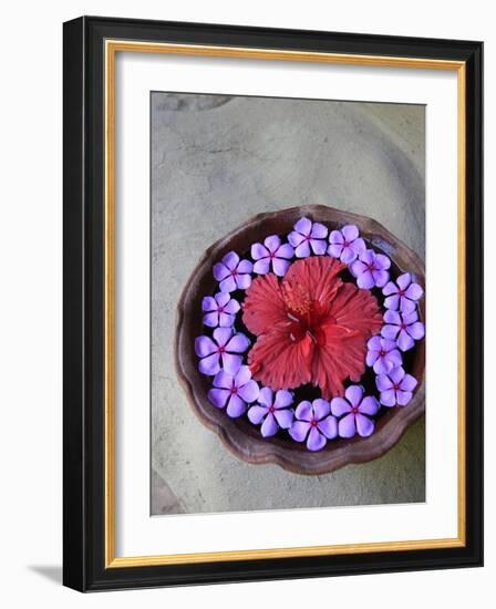 Flowers Floating in Bowl of Water-Douglas Peebles-Framed Photographic Print